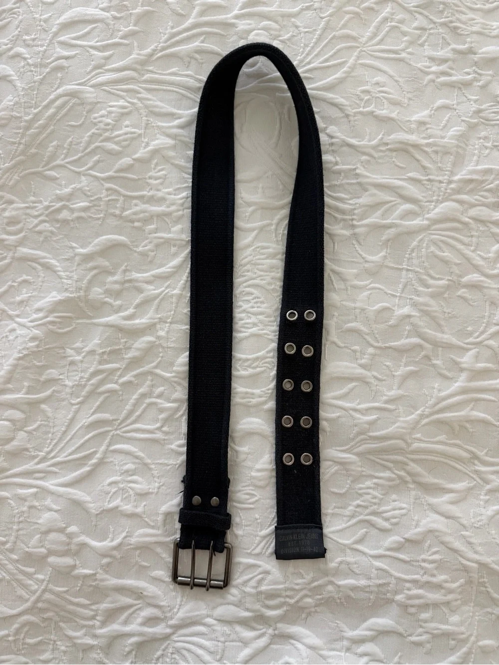 Calvin Klein Jeans Navy Belt Canvas Grommet Utility Grunge